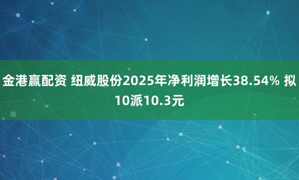 金港赢配资 纽威股份2025年净利润增长38.54% 拟10派10.3元