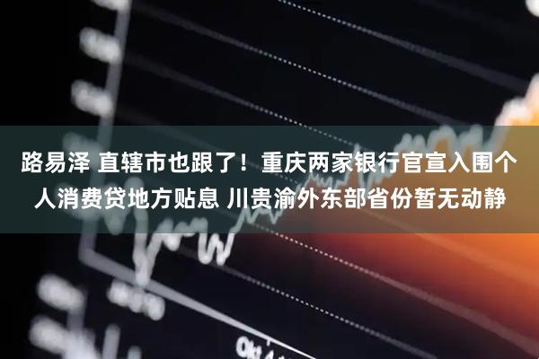 路易泽 直辖市也跟了！重庆两家银行官宣入围个人消费贷地方贴息 川贵渝外东部省份暂无动静